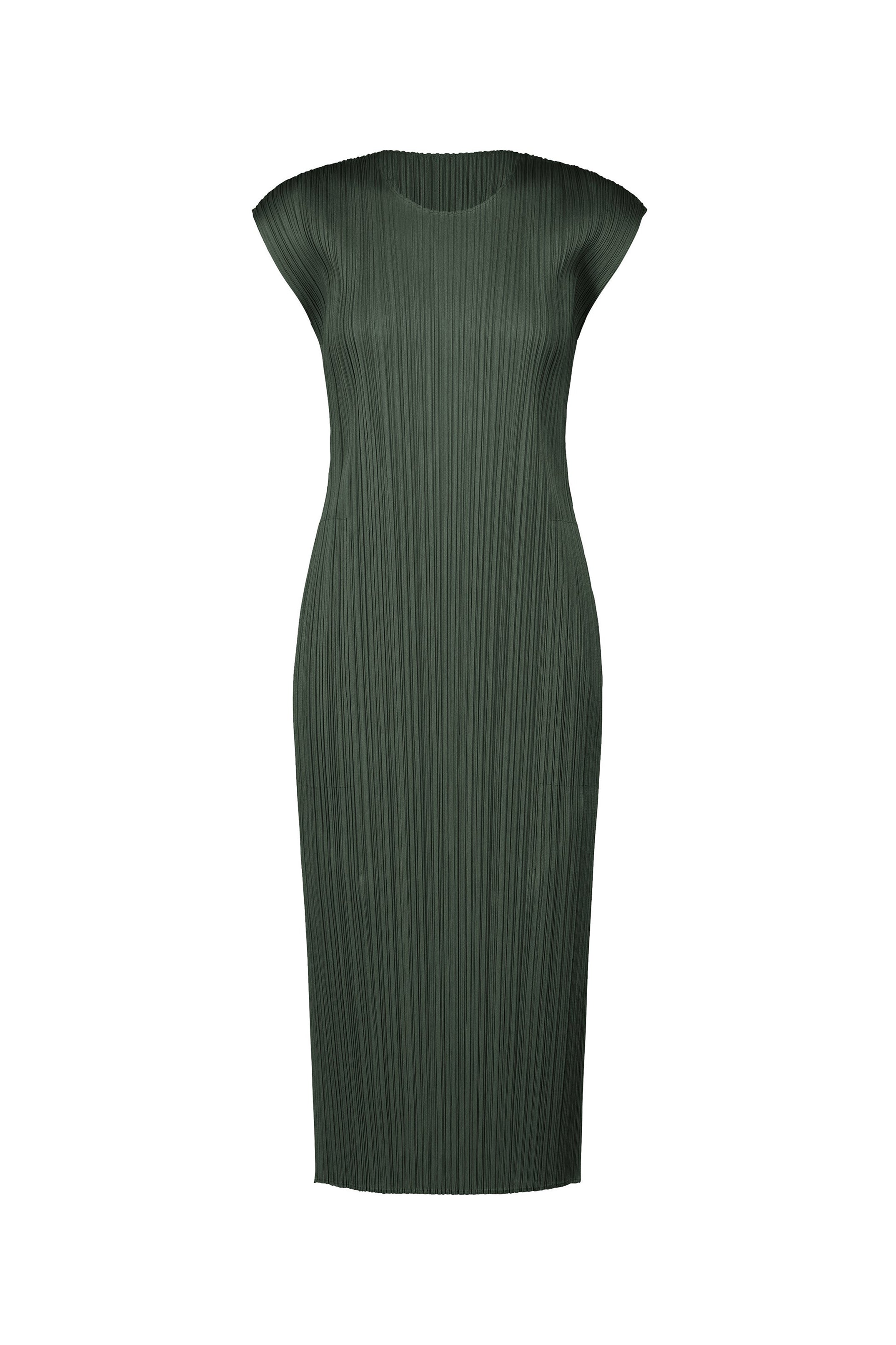 Pleats Please Monthly Colors: July Dress in Dark Green – Ashia Mode