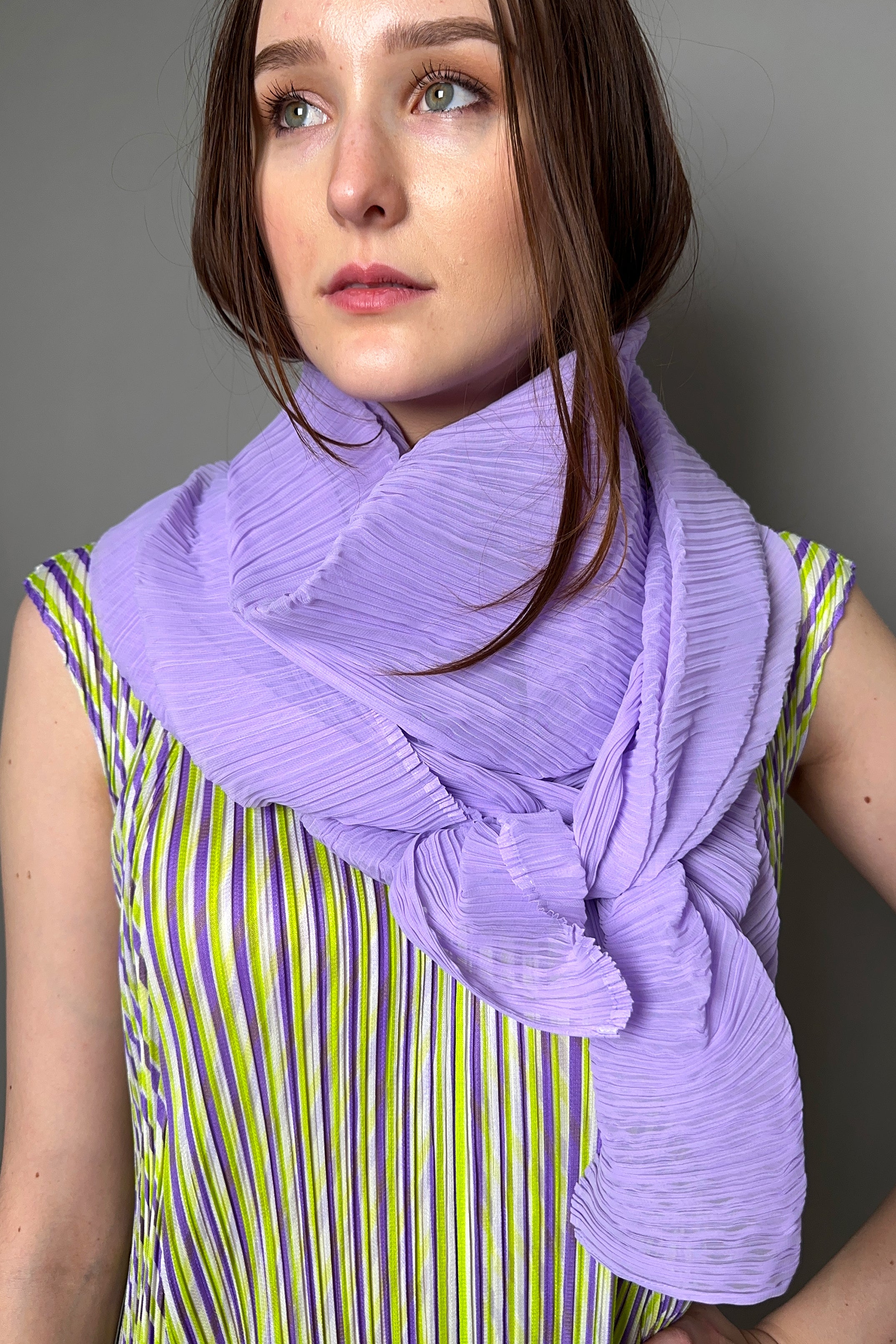 Pleats Please Madame-T Scarf in Light Purple