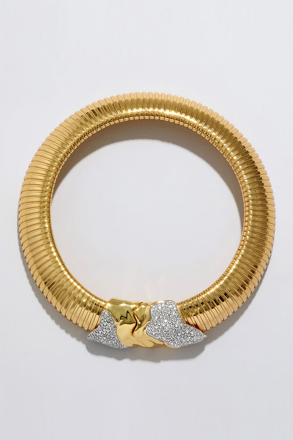Alexis Bittar Solanales Gold Tubogas Collar Necklace