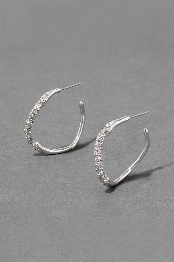 Alexis Bittar Two Tone Pave Hoop Earring in Silver Vancouver. Shop Online or in Store. 