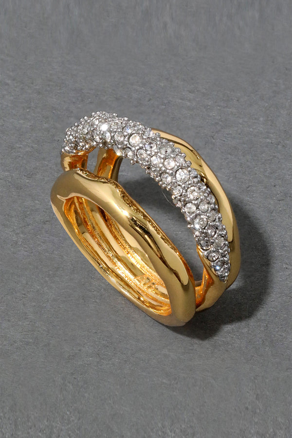 Alexis Bittar Solanales Crystal Orbiting Ring in Gold