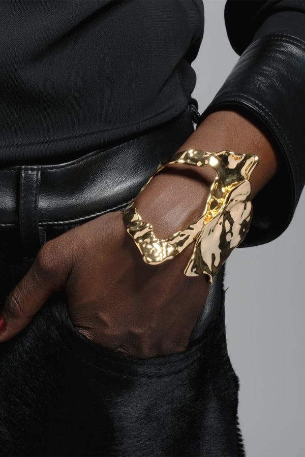 Alexis Bittar Brut Gold Cutout Angular Cuff Bracelet Vancouver. Shop Online or in Store. 