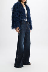 Dorothee Schumacher Ostrich Feather Jacket in Navy