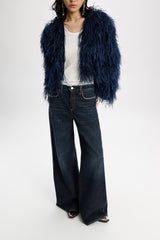 Dorothee Schumacher Ostrich Feather Jacket in Navy