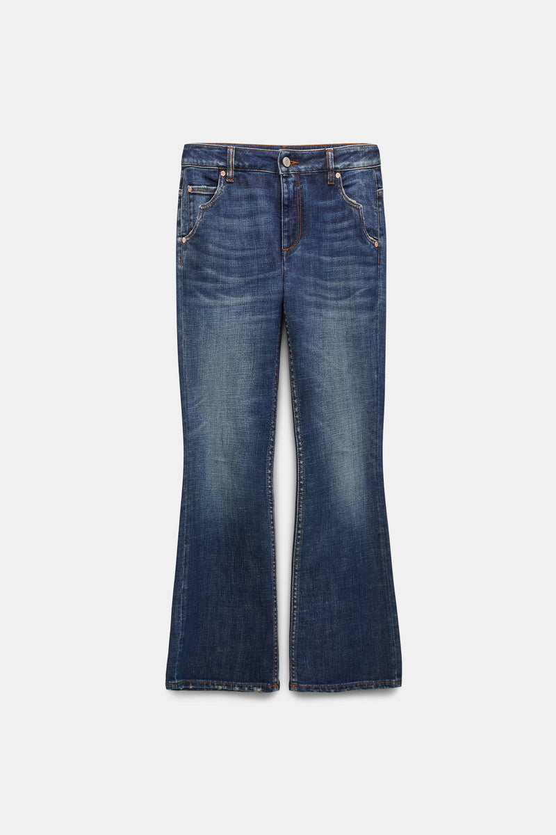 Dorothee Schumacher Cropped Flared Jeans with Westerm Detail