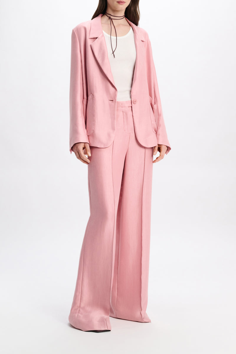 Dorothee Schumacher Slouchy Satin Blazer in Pink