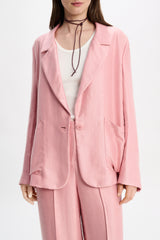 Dorothee Schumacher Slouchy Satin Blazer in Pink