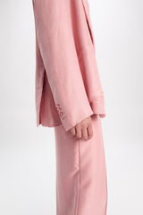 Dorothee Schumacher Slouchy Satin Blazer in Pink