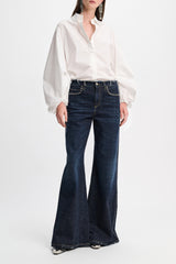 Dorothee Schumacher Cotton-Poplin Shirt with Voluminous Sleeves in White