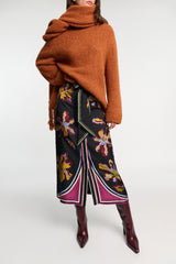 Dorothee Schumacher Flower Print Silk Twill Skirt in Multicolour Vancouver. Shop Online or in Store. 