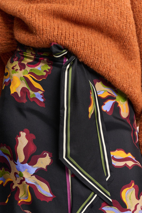 Dorothee Schumacher Flower Print Silk Twill Skirt in Multicolour