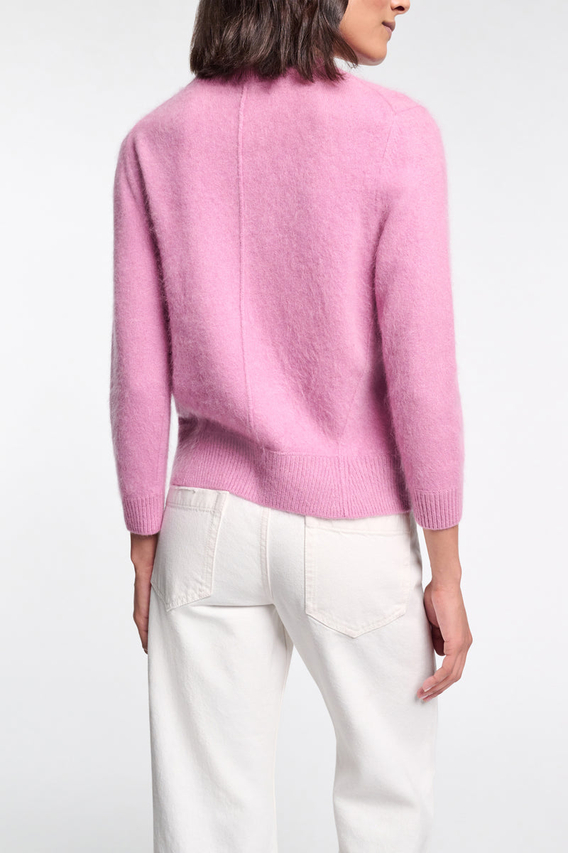 Dorothee Schumacher Fluffy Knit Cardigan in Pink Begonia