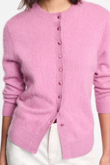 Dorothee Schumacher Fluffy Knit Cardigan in Pink Begonia