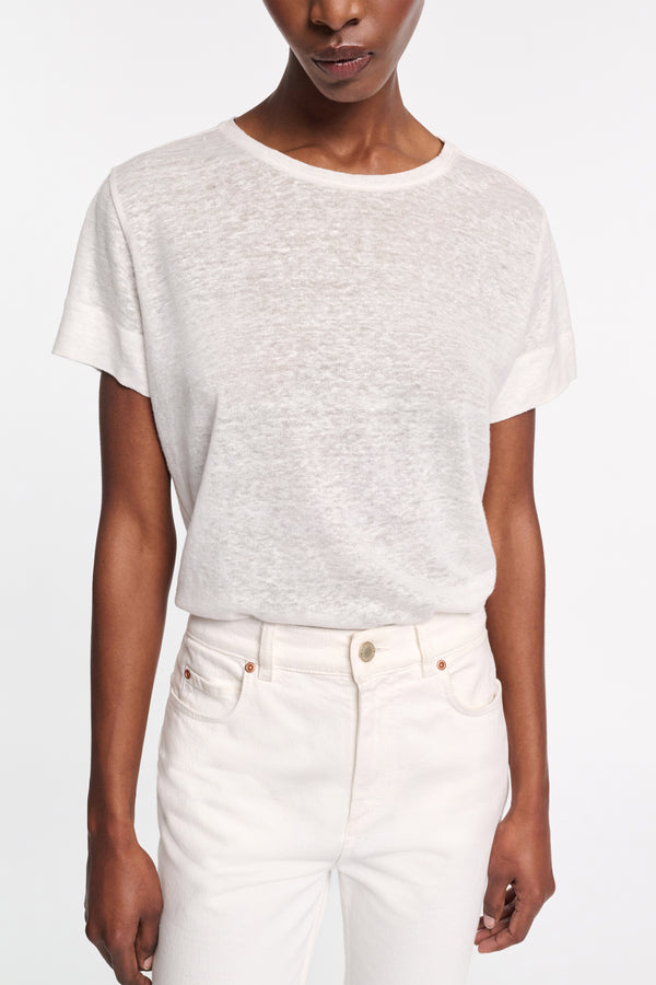 Dorothee Schumacher Round Neck Hemp T-Shirt in White