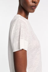 Dorothee Schumacher Round Neck Hemp T-Shirt in White