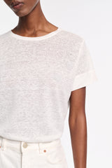 Dorothee Schumacher Round Neck Hemp T-Shirt in White