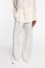 Dorothee Schumacher Technical Linen Wide Leg Pants in White