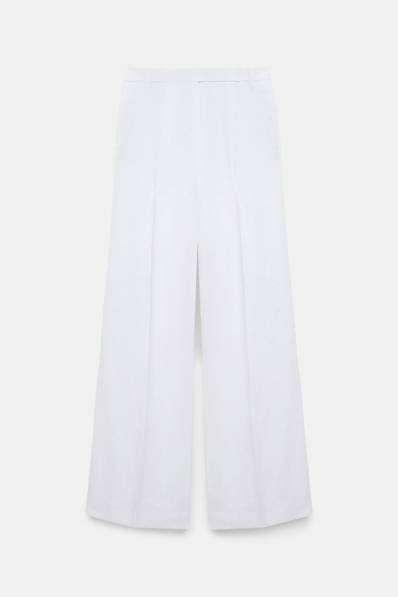 Dorothee Schumacher Technical Linen Wide Leg Pants in White