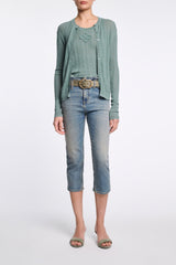 Dorothee Schumacher Fitted Capri Jeans with Frayed Waist