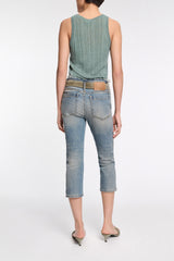 Dorothee Schumacher Fitted Capri Jeans with Frayed Waist