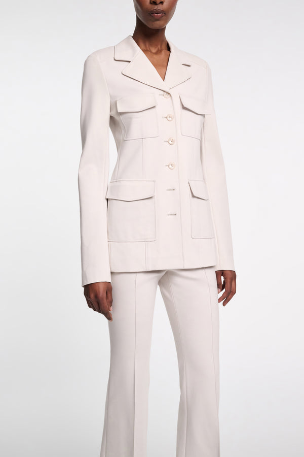 Dorothee Schumacher Punto Milano Buttoned Blazer in Oat