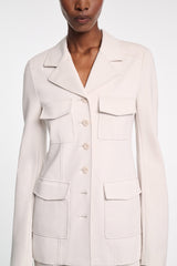 Dorothee Schumacher Punto Milano Buttoned Blazer in Oat