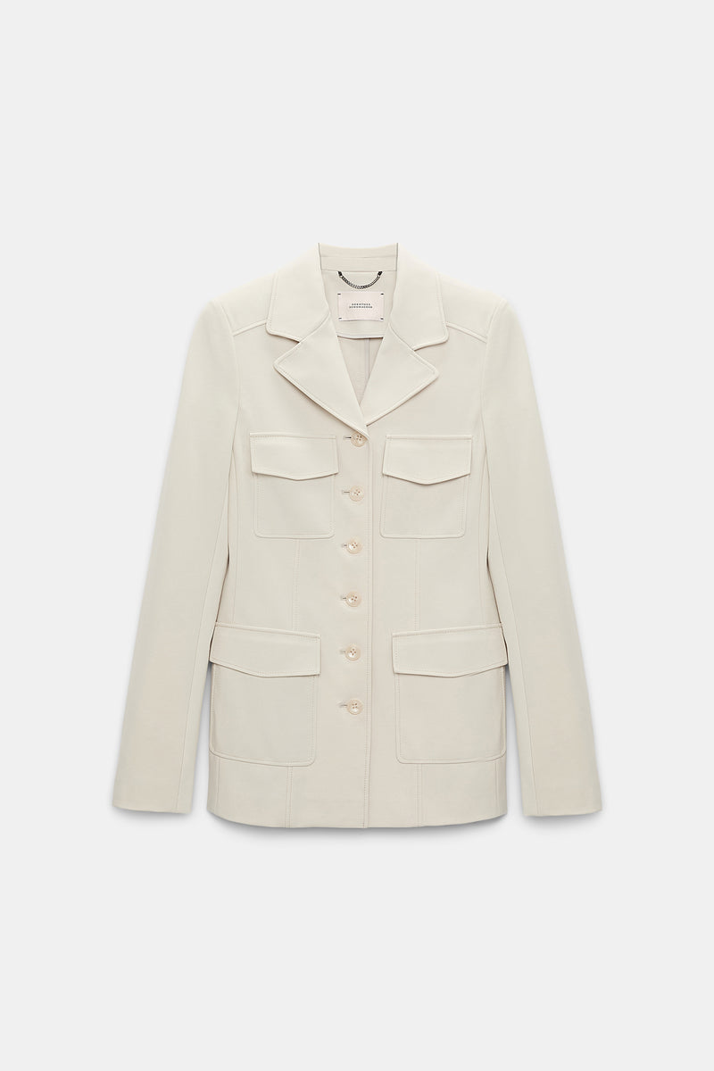 Dorothee Schumacher Punto Milano Buttoned Blazer in Oat