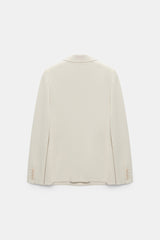 Dorothee Schumacher Punto Milano Buttoned Blazer in Oat