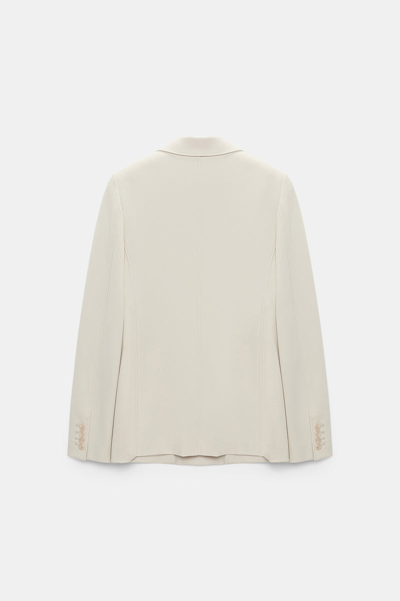 Dorothee Schumacher Punto Milano Buttoned Blazer in Oat