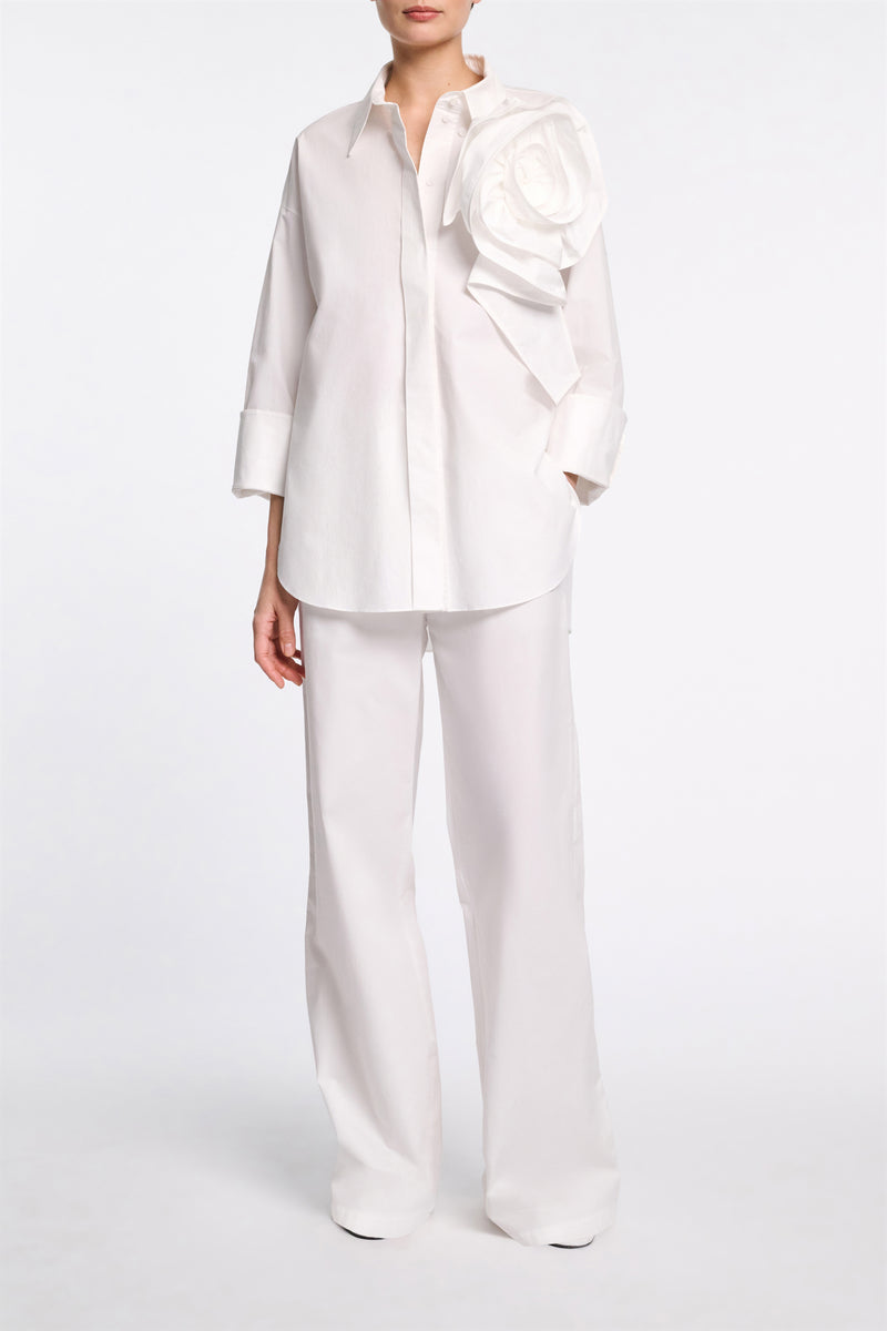 Dorothee Schumacher Relaxed Cotton Poplin Pants in White