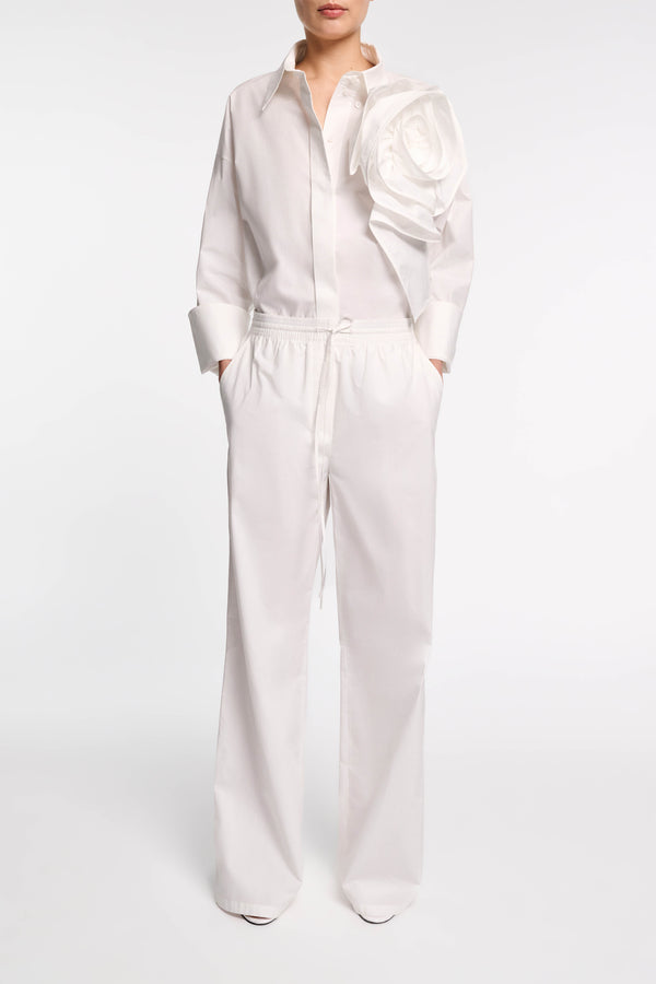 Dorothee Schumacher Relaxed Cotton Poplin Pants in White