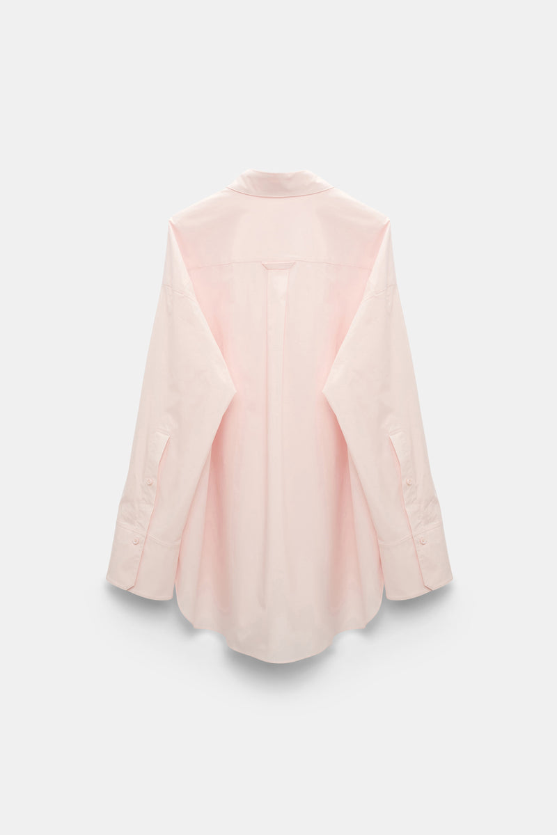 Dorothee Schumacher Cotton Poplin Shirt with XL Flower in Pink