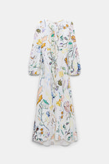 Dorothee Schumacher Printed Linen Midi Dress in White