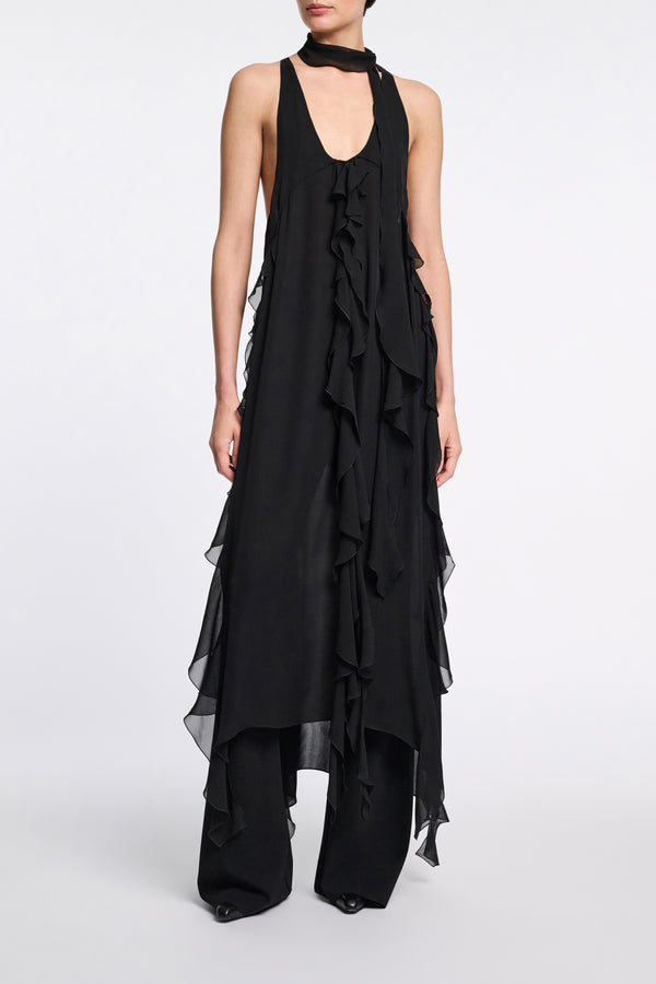 Dorothee Schumacher Silk Georgette Festival Top in Black