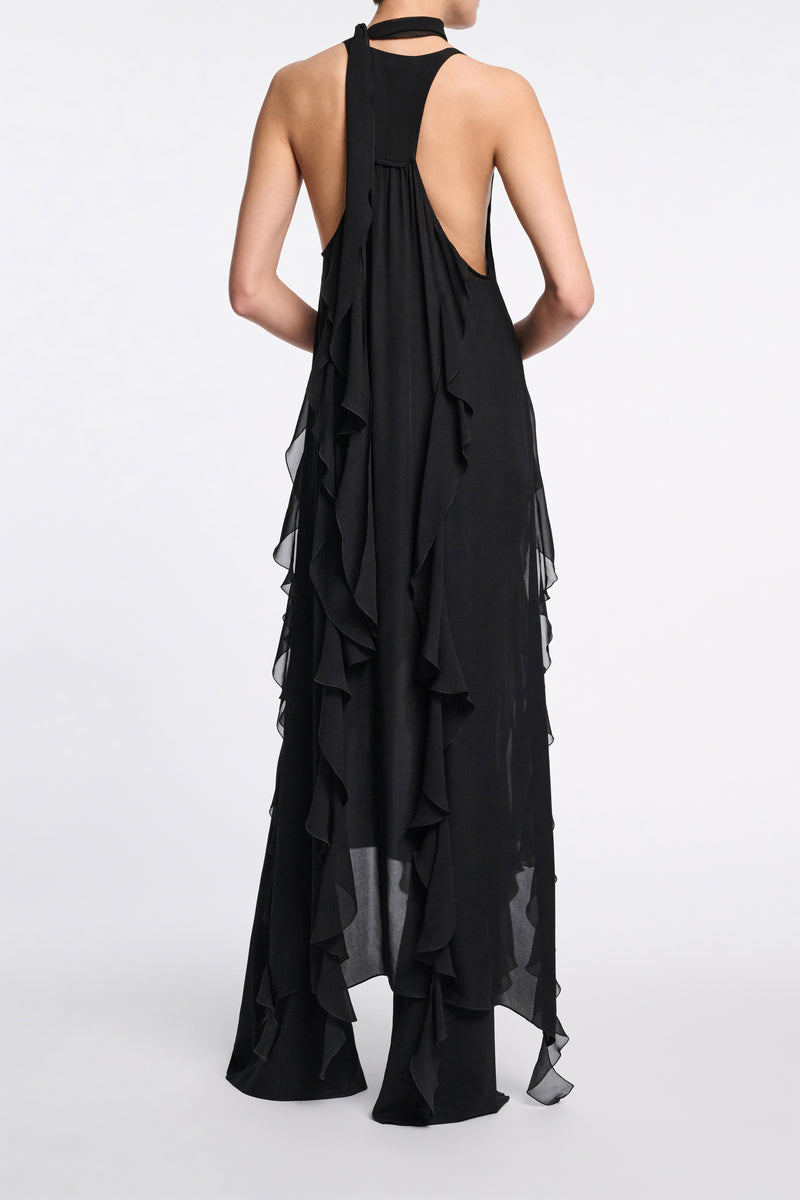 Dorothee Schumacher Silk Georgette Festival Top in Black