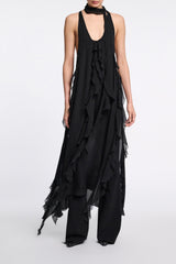 Dorothee Schumacher Silk Georgette Festival Top in Black