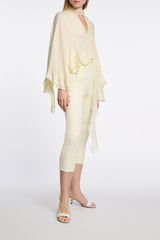 Dorothee Schumacher Silk Georgette Cape-Blouse in Yellow