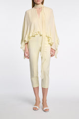 Dorothee Schumacher Silk Georgette Cape-Blouse in Yellow