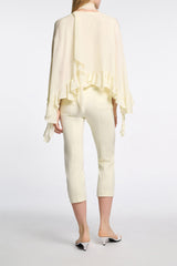 Dorothee Schumacher Silk Georgette Cape-Blouse in Yellow