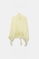 Dorothee Schumacher Silk Georgette Cape-Blouse in Yellow