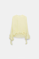 Dorothee Schumacher Silk Georgette Cape-Blouse in Yellow