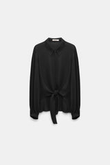 Dorothee Schumacher Silk Georgette Tie Blouse in Black