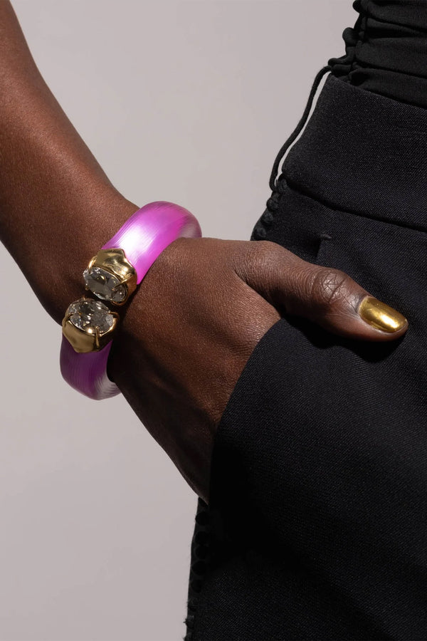 Alexis Bittar Bonbon Crystal Lucite Hinge Bracelet in Fuchsia