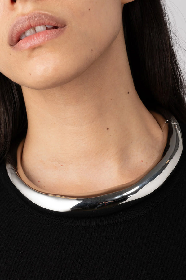 Alexis Bittar Metal Hinge Collar Necklace in Silver