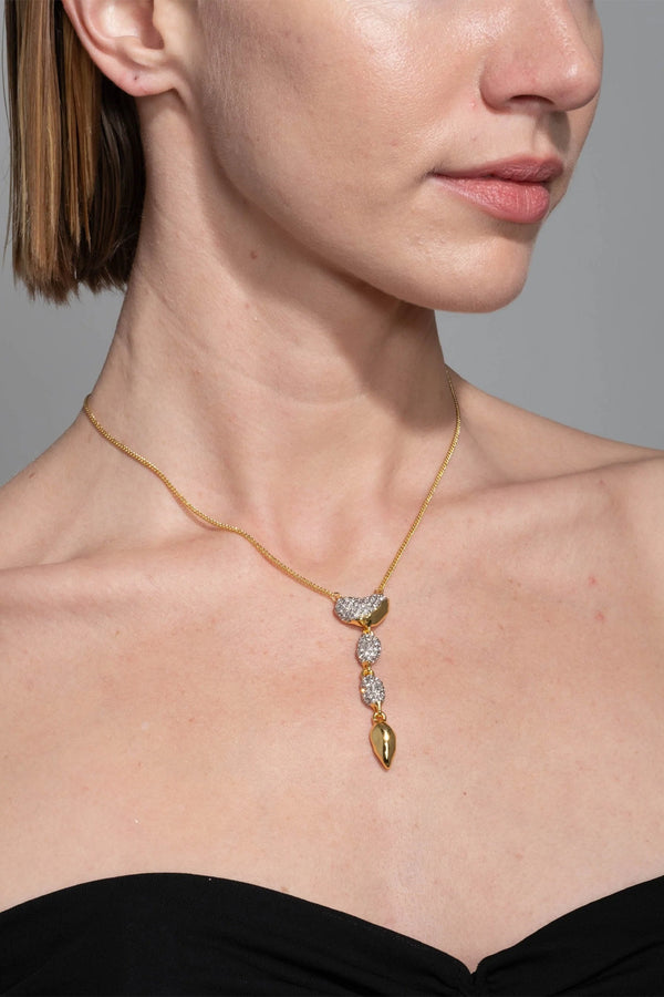 Alexis Bittar Solanales Crystal Pebble Drop Necklace