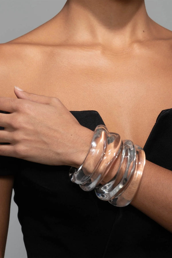 Alexis Bittar Liquid Lucite Stackable Wave Cuff Bracelet
