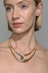 Alexis Bittar  Solanales Gold Crystal Interlock Necklace