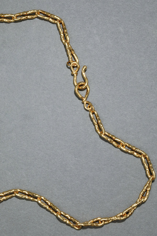 Alexis Bittar Brut Gold Twisted Link Long Necklace