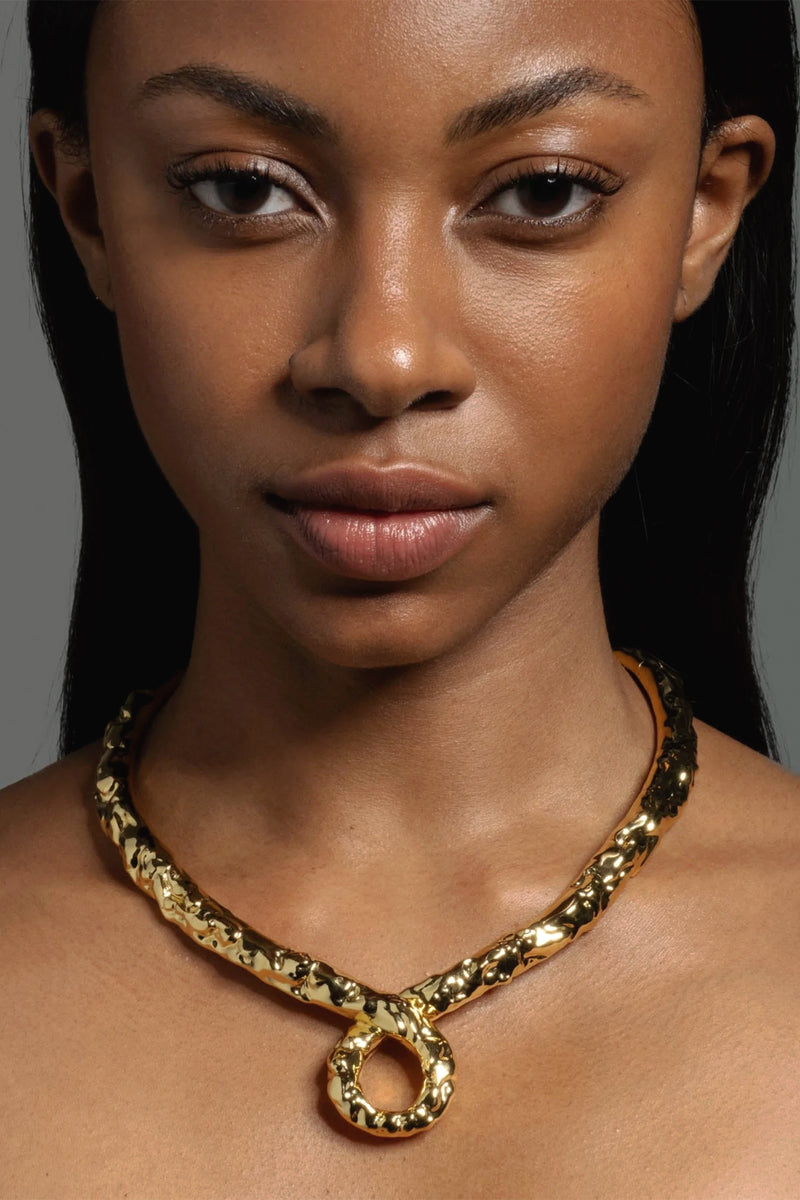 Alexis Bittar Brut Gold Twisted Collar Necklace Vancouver. Shop Online or in Store. 