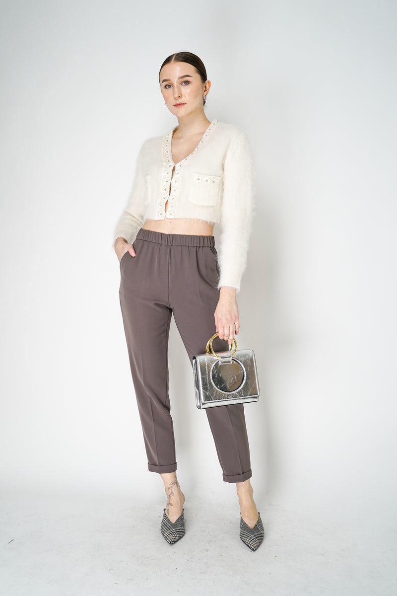 Antonelli Rosalba Cropped Crepe Pants in Brown Vancouver. Shop Online or in Store.